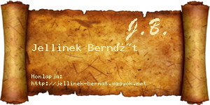 Jellinek Bernát névjegykártya